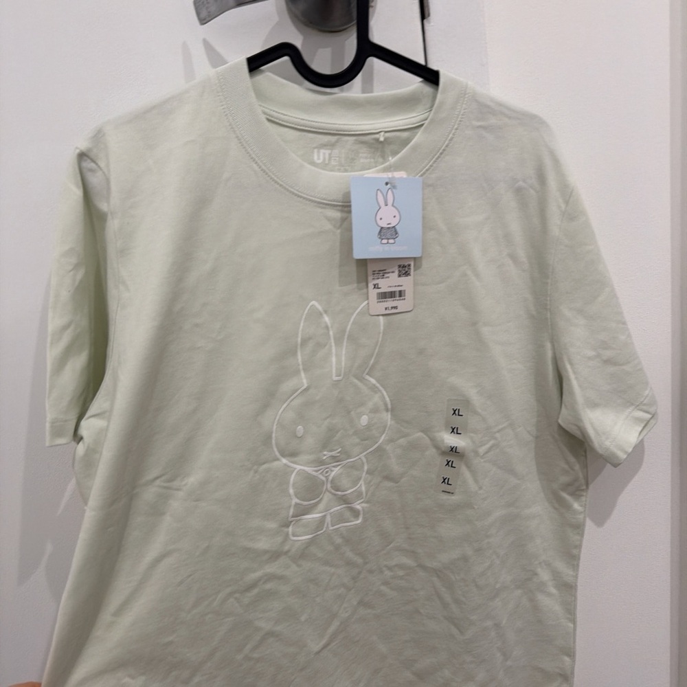 Miffy Embroidered Bunny Tee in Soft Mint